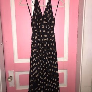 B.Moss Pleated polka dot midi dress
